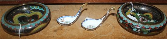 Two bowls and two rice spoons(-)